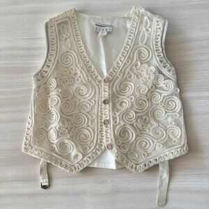 KENAR Vintage Cream Detailed Vest Size Large
